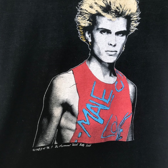 VINTAGE Billy Idol Male Love Screen Stars Tee - Picture 2 of 5